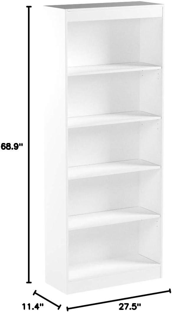 Essential 5-Tier Book Shelf, White