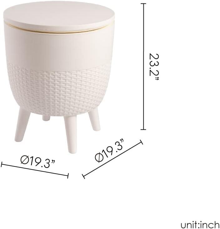 Cancun Resin Outdoor 2-In-1 Side Table and Cooler
