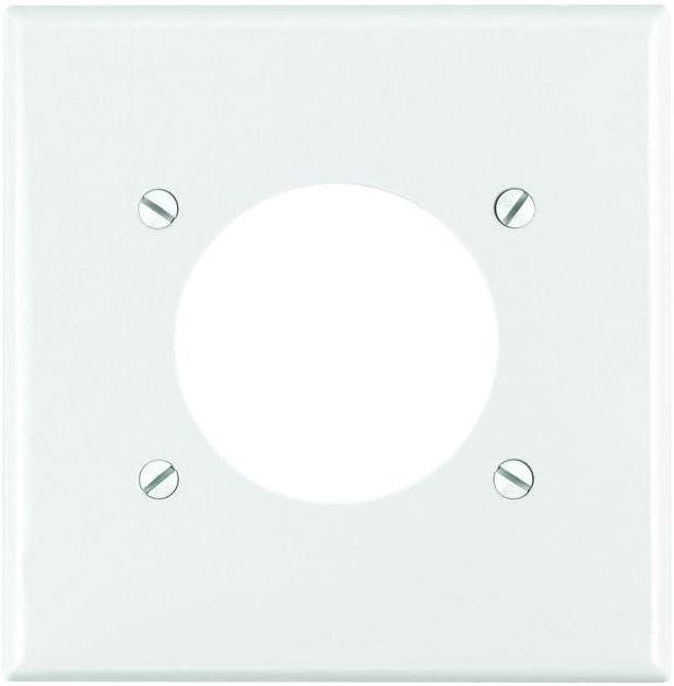 White Thermoplastic 2-Gang Single Receptacle Wall Plate