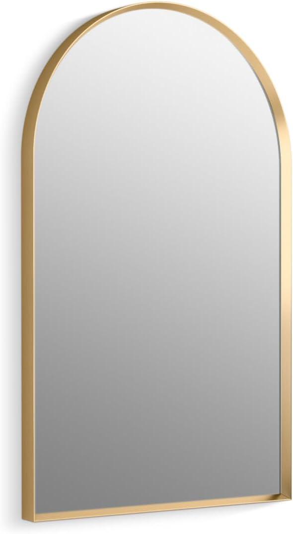 Moderne Brushed Gold 32" x 20" Arch Bathroom Mirror