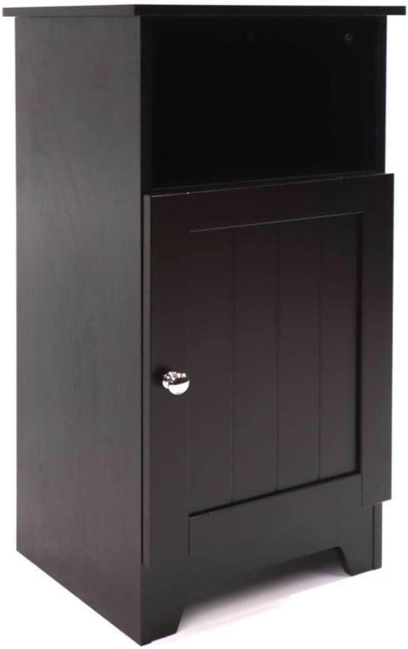 Espresso Freestanding Single Door Cabinet with Shelves