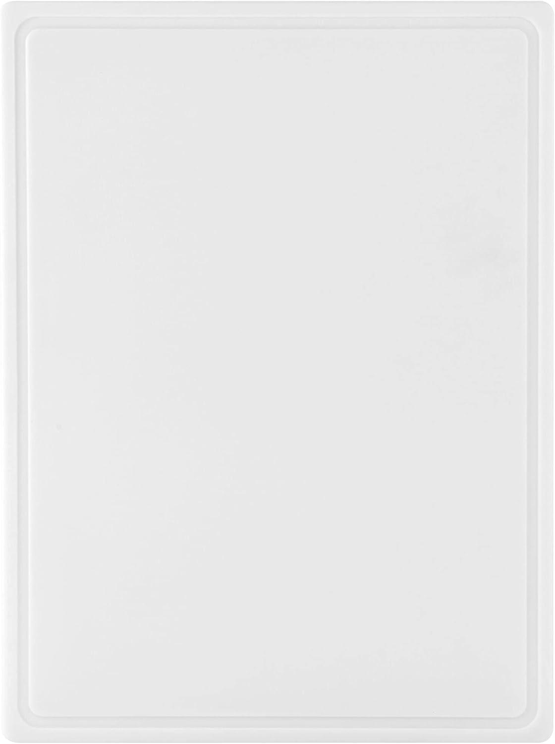 Extra-Large White Plastic Rectangular Cutting Board with Juice Groove