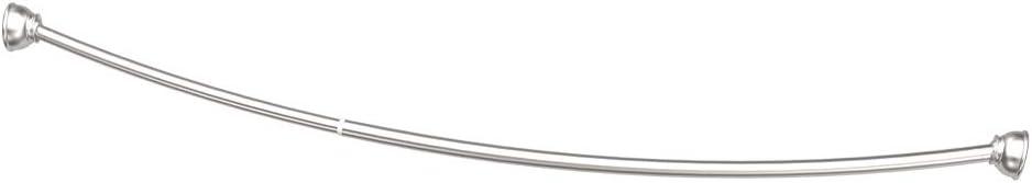Hotel Comfort 42"- 72" Expandable Curved Shower Curtain Rod | Stainless Steel Shower Rod