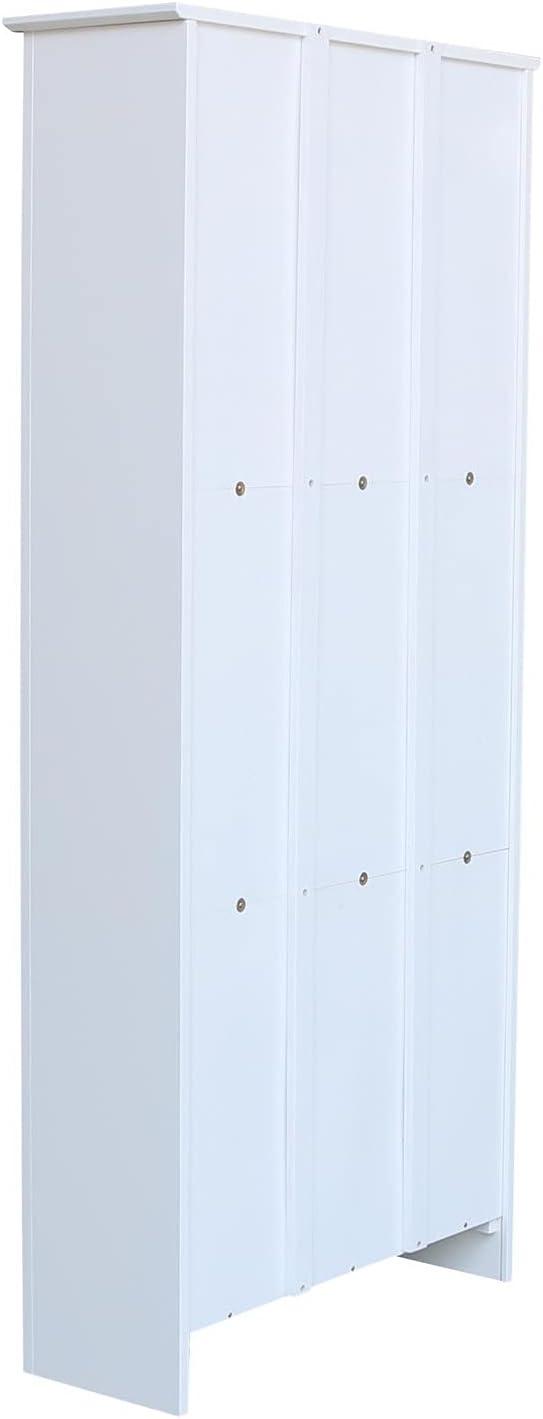 Elegant Transitional White Solid Wood Adjustable Shaker Bookshelf