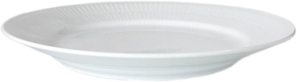 White Handcrafted Porcelain Ribbed Salad Plate