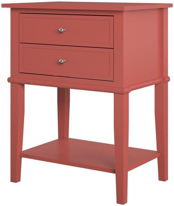 Ameriwood Home Franklin Nightstand Table with 2 Drawers and Lower Shelf