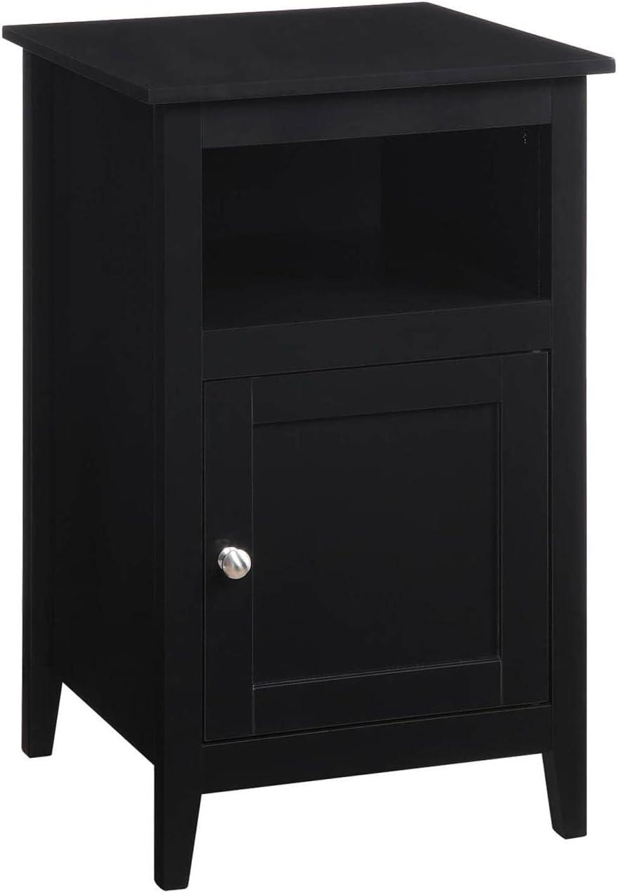 Convenience Concepts Designs2Go Storage Cabinet End Table with Shelf, Black