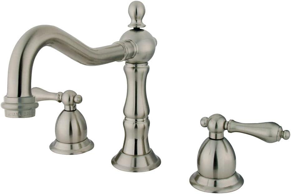 Kingston Brass KS1978AL Kingston Brass Heritage Two-Handle 3-Hole Deck Mount Widespread Bathroom Faucet with Brass Pop-Up Drain
