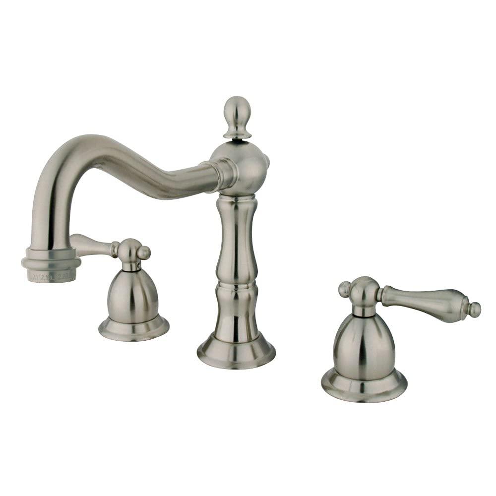 Kingston Brass KS1978AL Kingston Brass Heritage Two-Handle 3-Hole Deck Mount Widespread Bathroom Faucet with Brass Pop-Up Drain