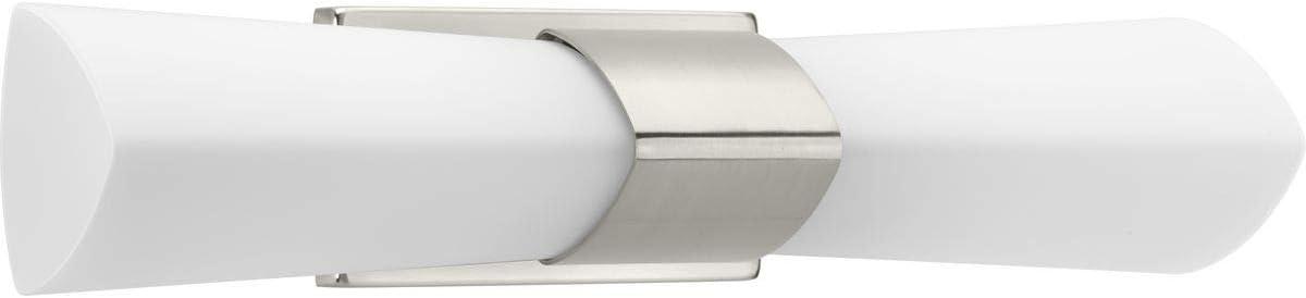 Progress Lighting Zura 2-Light Bath Vanity Fixture, Brushed Nickel, Etched Opal Glass