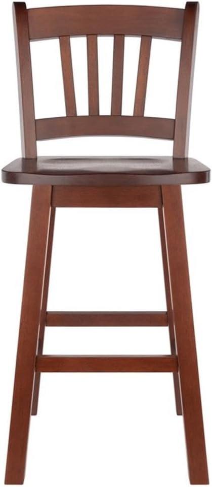 Fina Swivel Seat Counter Height Barstool Walnut - Winsome: Transitional Style, Wood Frame, Fixed 24.57" Seat Height