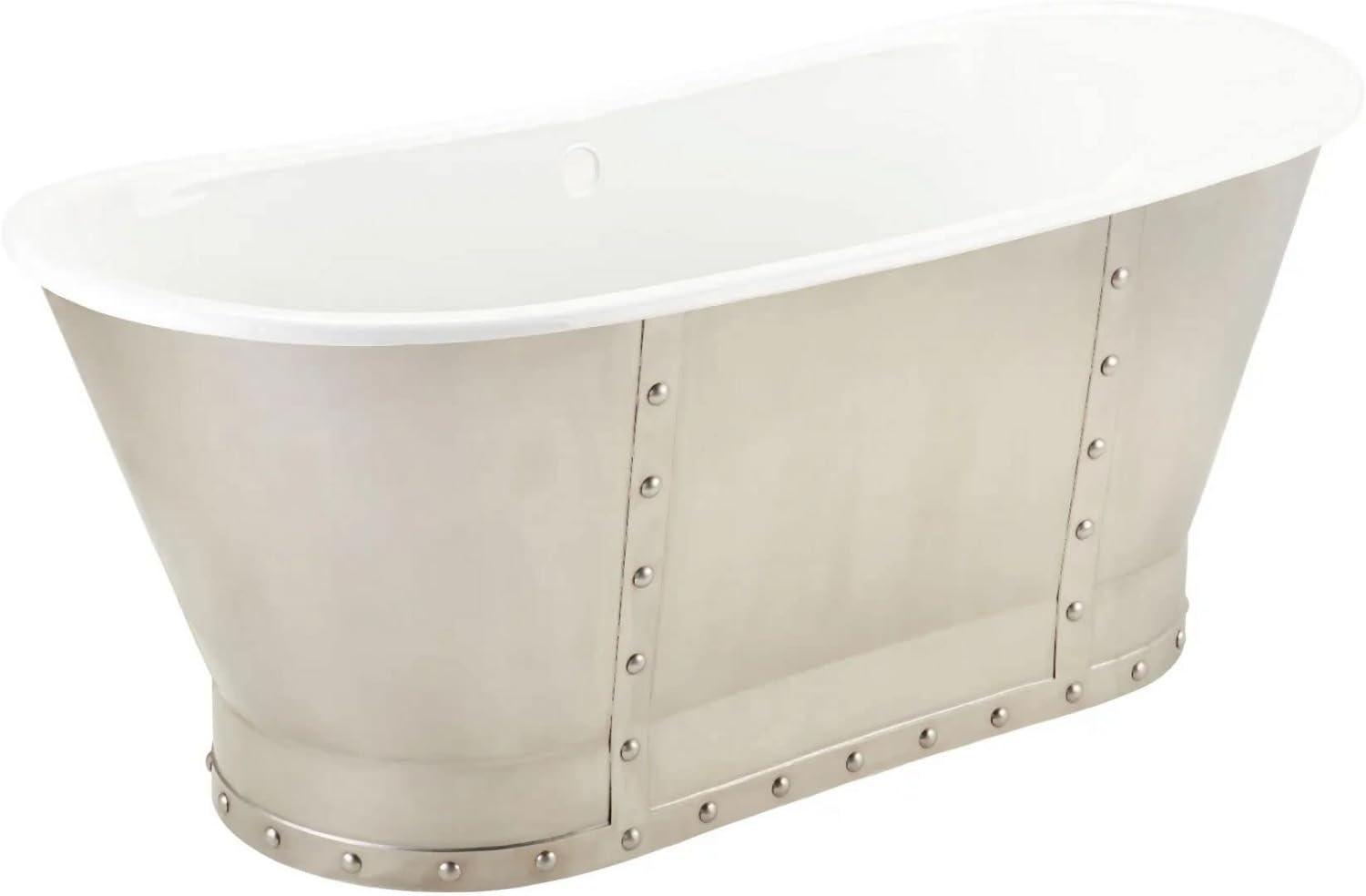 Brayden 68" Cast Iron Soaking Freestanding Tub with Included Overflow Drain