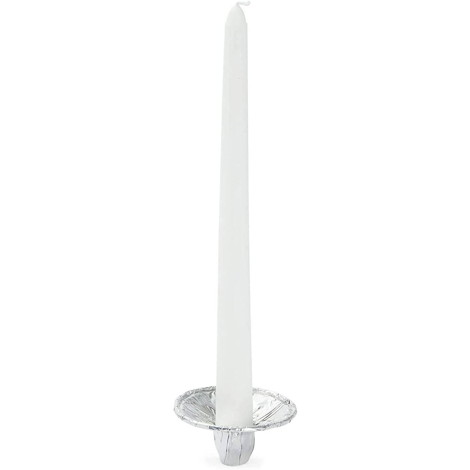 Okuna Outpost 200 Pack Disposable Aluminum Foil Candlestick Tapper Candle Holders for Shabbat, Funeral Procession, 2.76 in