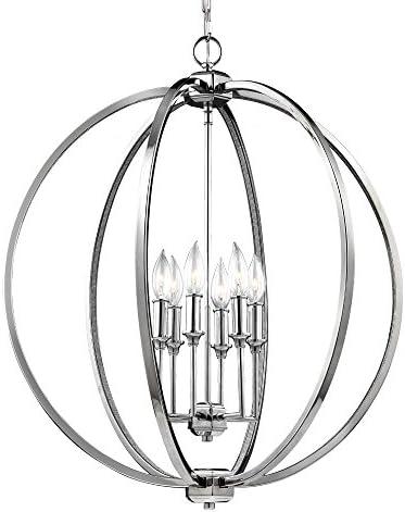 Corinne 6-Light Polished Nickel Hanging Pendant