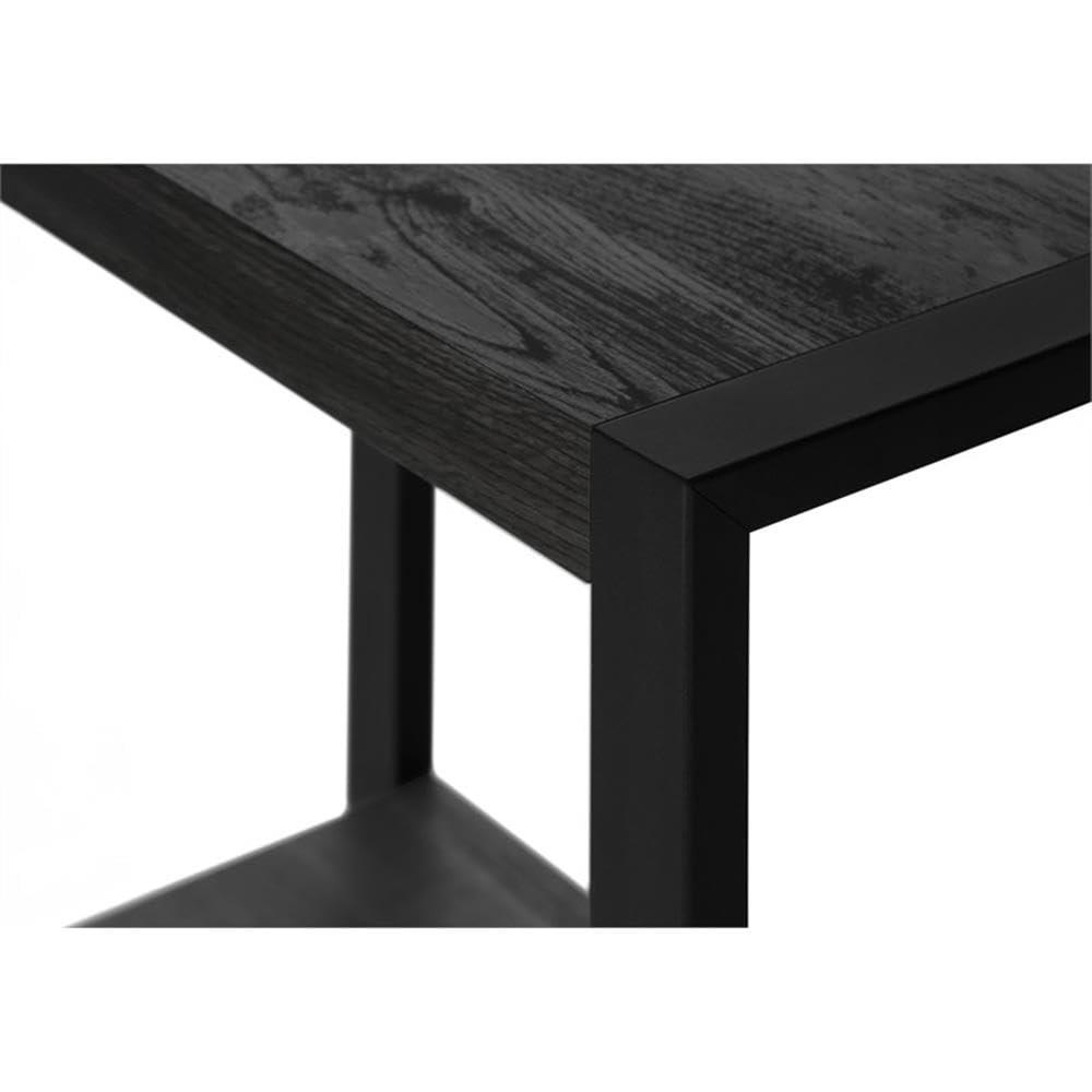 Monarch Specialties Accent Table Side End Nightstand Lamp Living Room Bedroom Metal Laminate Black Contemporary Modern