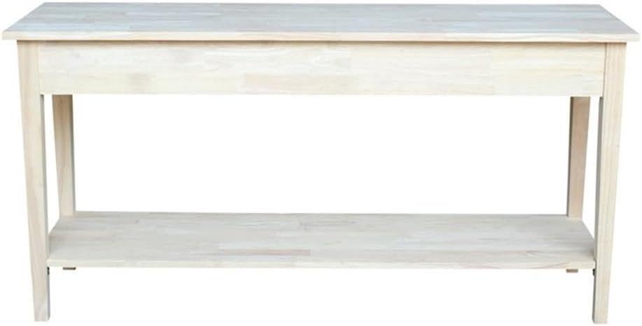 60" Spencer Extended Length Console Server Table Light Brown - International Concepts: Hardwood Foyer Storage