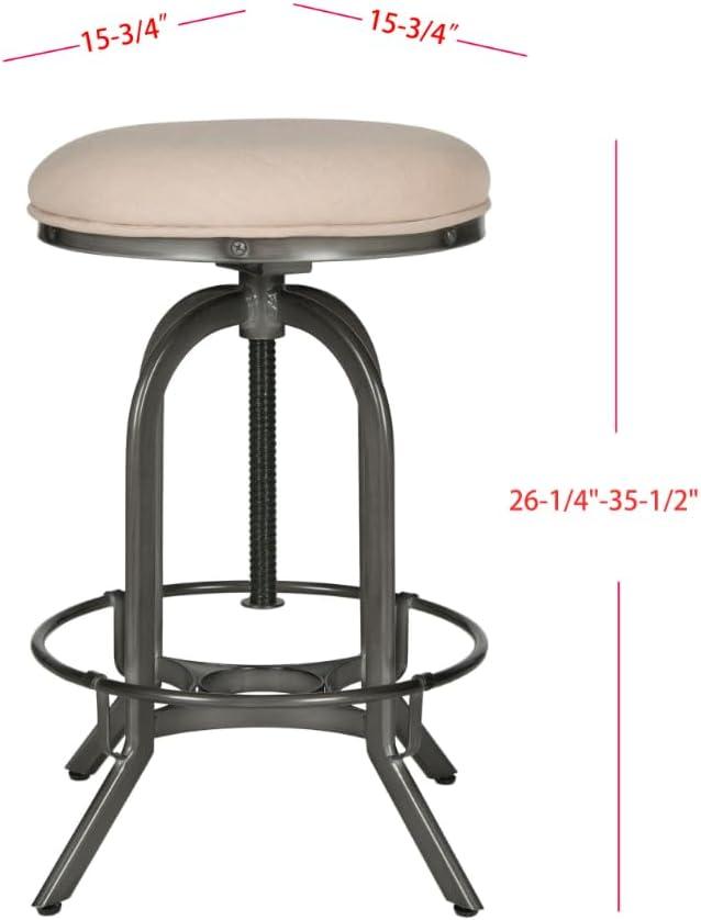 Wildomar Swivel Stool - FOX6226 - Burnt Oak/Iron - Safavieh Couture