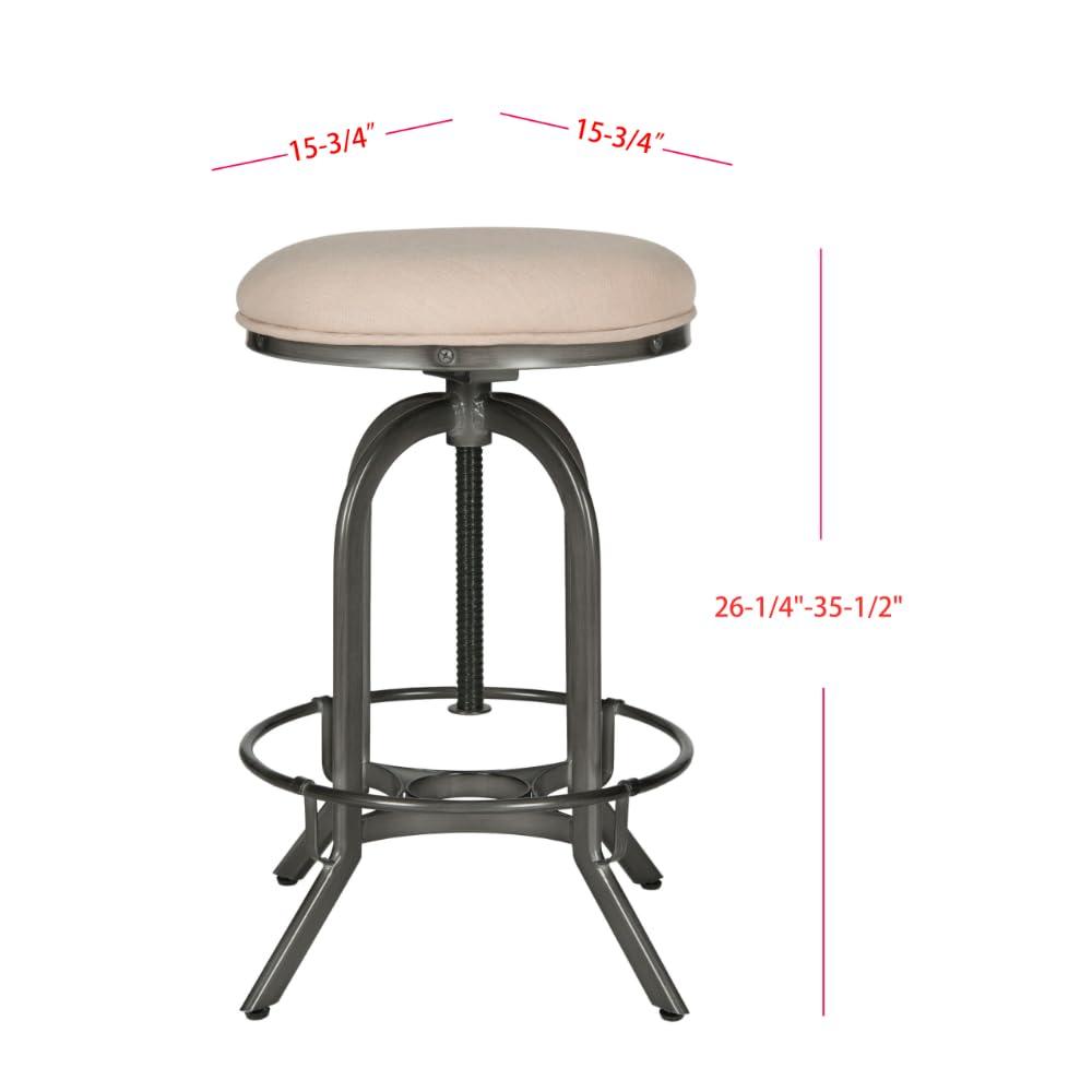 Wildomar Swivel Stool - FOX6226 - Burnt Oak/Iron - Safavieh Couture