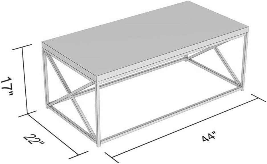 Safdie & Co. 44"L Coffee Table Black Metal in Grey Cement