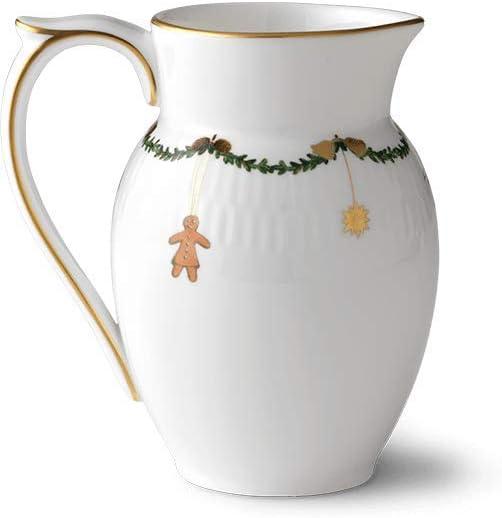 Star Fluted Christmas Cream-Colored Bone China Creamer