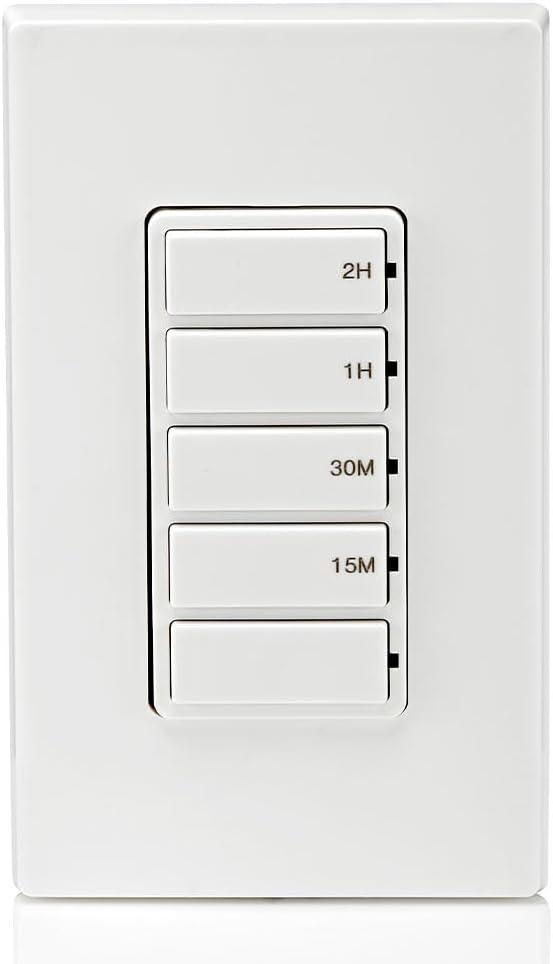 White Digital In-Wall Countdown Timer Switch with Push Buttons