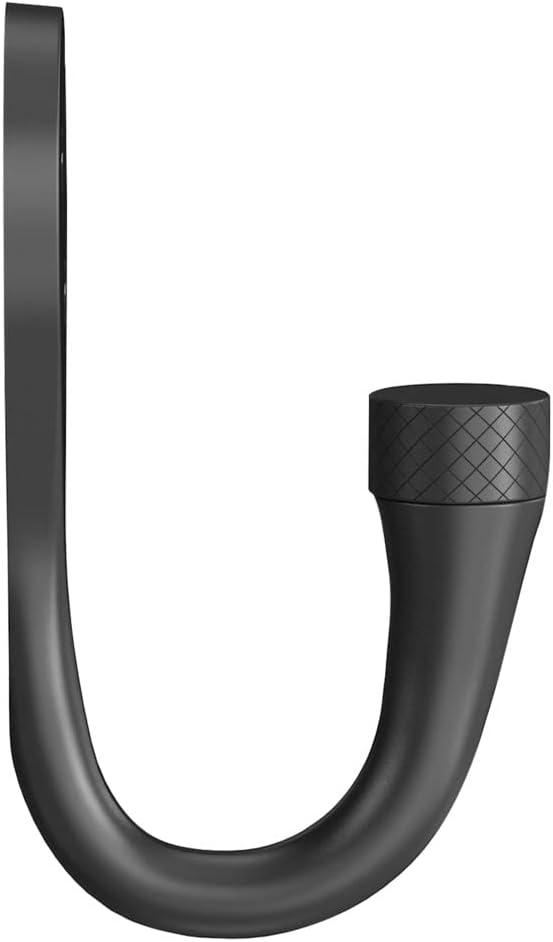 National Hardware Powell Medium Matte Black Black Aluminum 2-5/8 in. L Knurled Hook 15 lb 1 pk