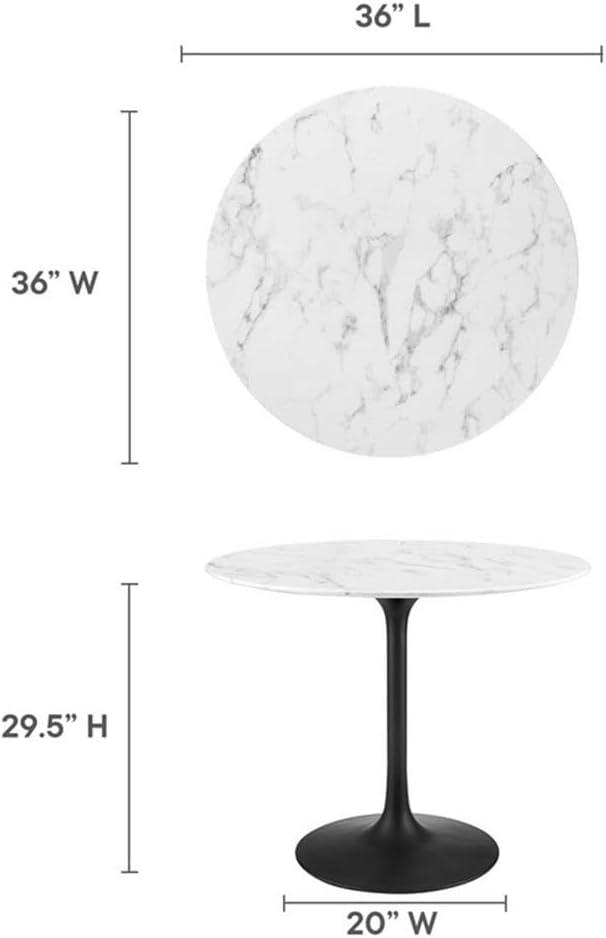 Modway Lippa Oval Artificial Marble Dining Table