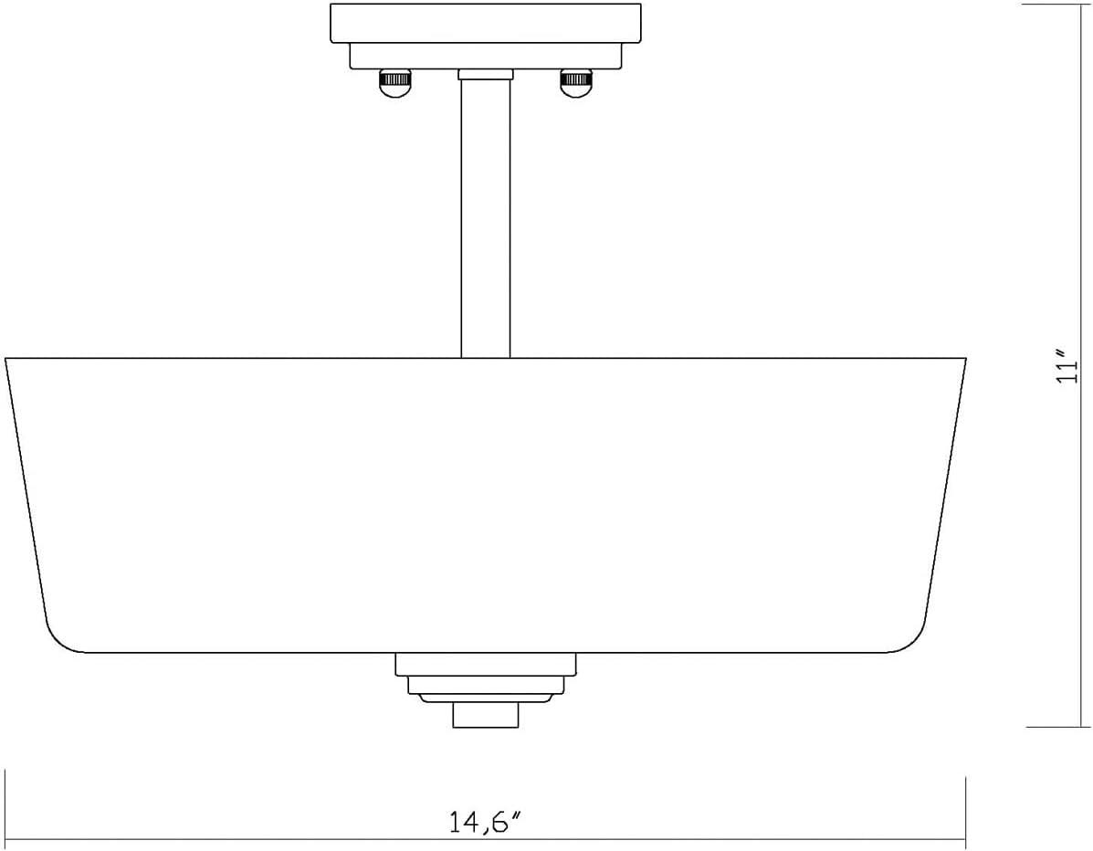 Z-Lite Arlington 3 - Light Semi-Flush Mount in  Matte Black