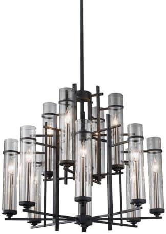 Generation Lighting Ethan 30" Forged Iron 2-Tier 12-Light Chandelier