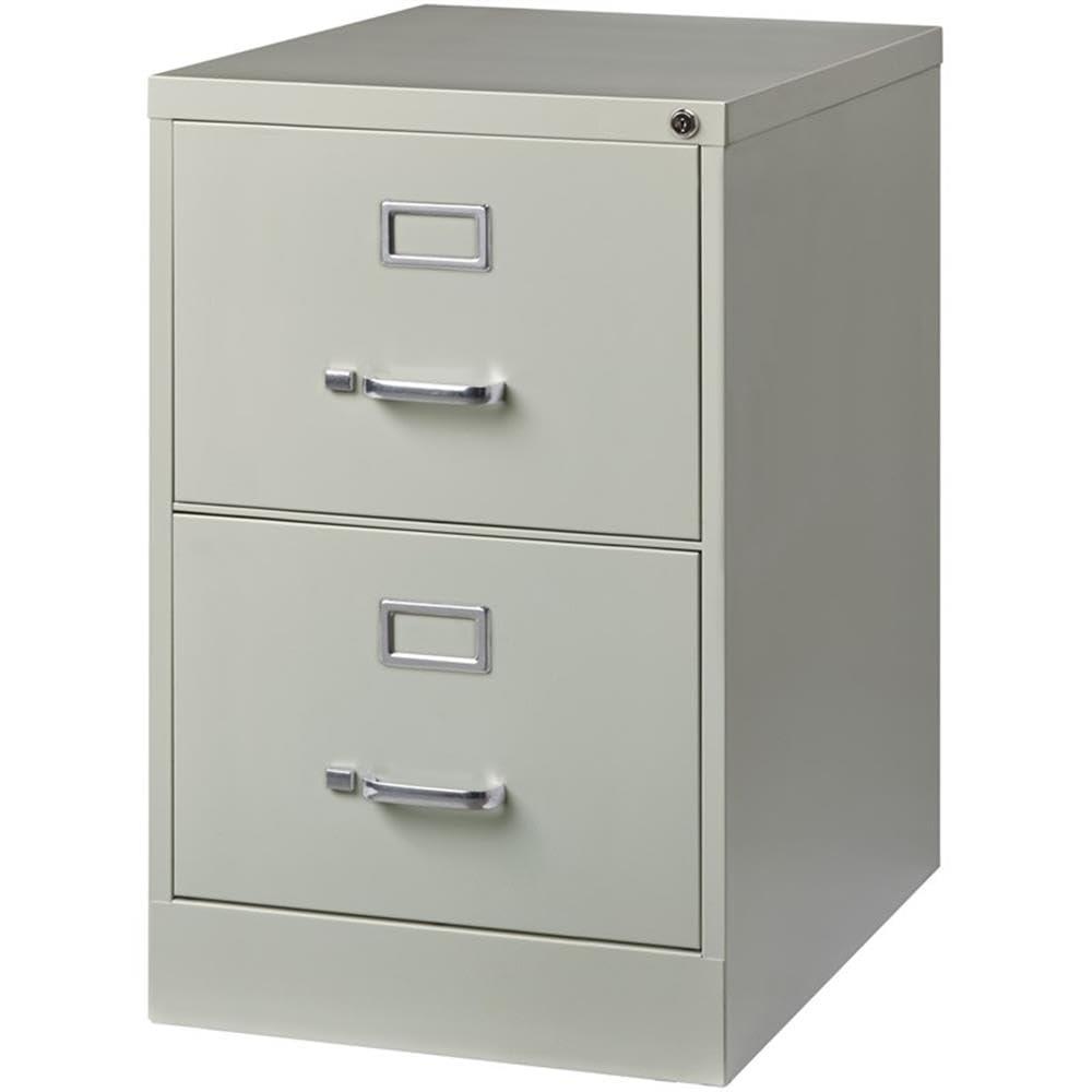 Scranton & Co 26.5" 2-Drawer Modern Metal Vertical File Cabinet in Light Gray