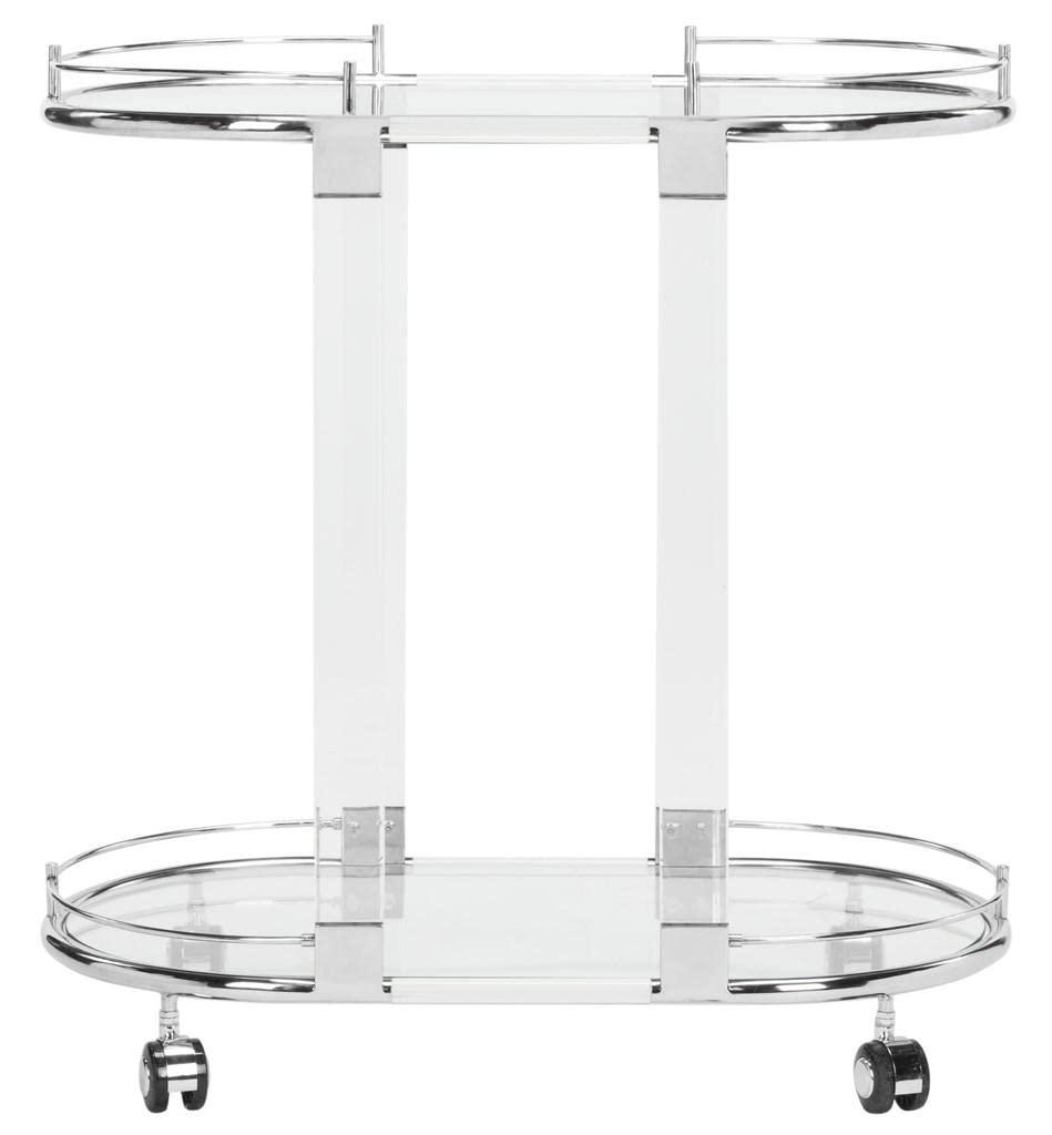 Lennon Acrylic Bar Trolley - Chrome - Safavieh