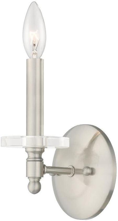 Bancroft Elegance Brushed Nickel 1-Light Crystal Sconce