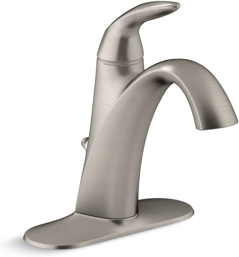 Brushed Nickel Single Handle Bathroom Faucet with Drain Assembly