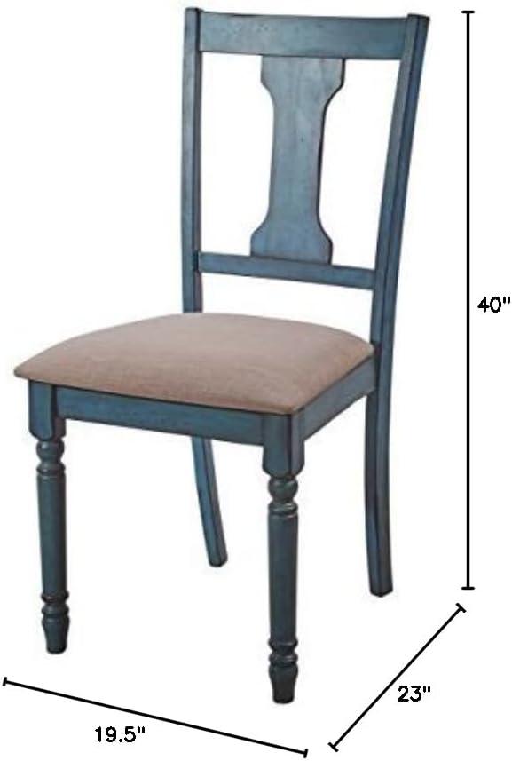 Willow Slat Back Turned Leg Upholstered Side Chair