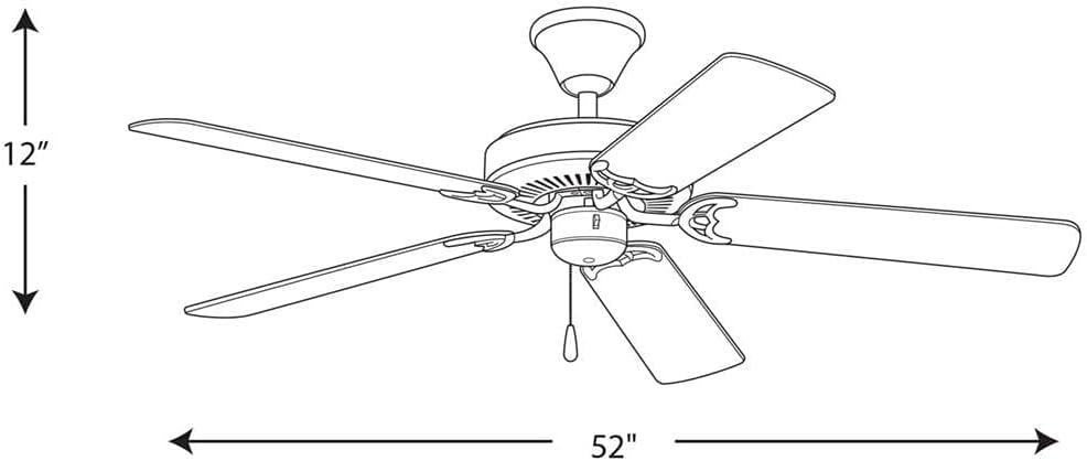 Progress Lighting Air Pro 52 Air Pro 52" 5 Blade Indoor Ceiling Fan - Nickel