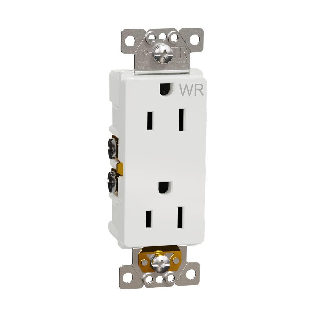 X Series 15-Amp White Tamper Resistant Decorator Outlet