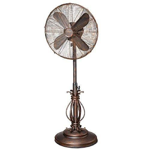 Prestigious Brown 18" Oscillating Outdoor Floor Fan with Adjustable Height