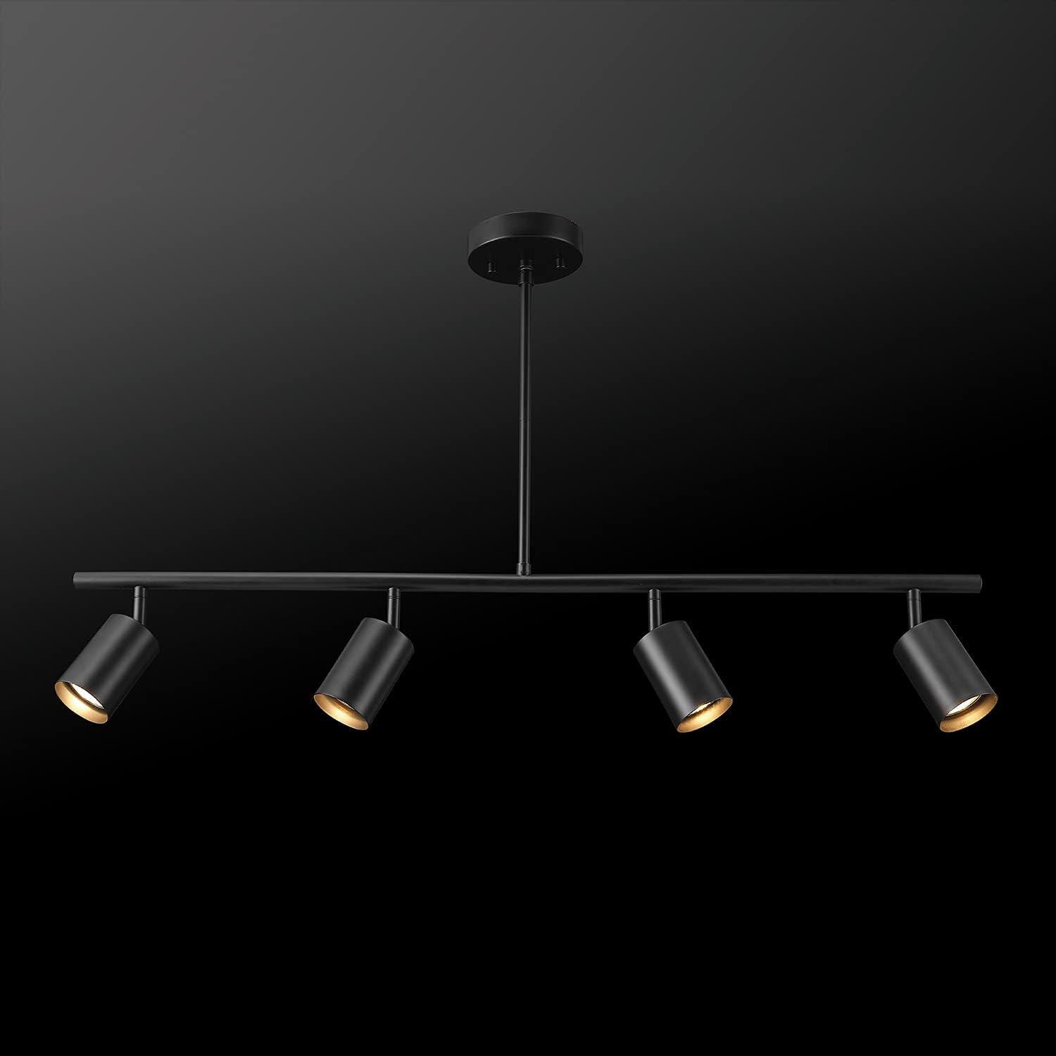 Globe Electric Willard 4-Light Matte Black Adjustable Height Track Lighting, 60222