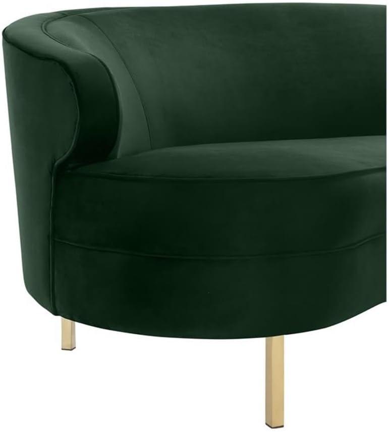 Elegant Baila Green Velvet 89" Sofa with Gold Stainless Steel Legs