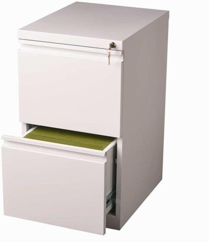 Hirsh 20" Deep Mobile Pedestal File Cabinet 2 Drawer File-File, Letter Width, White