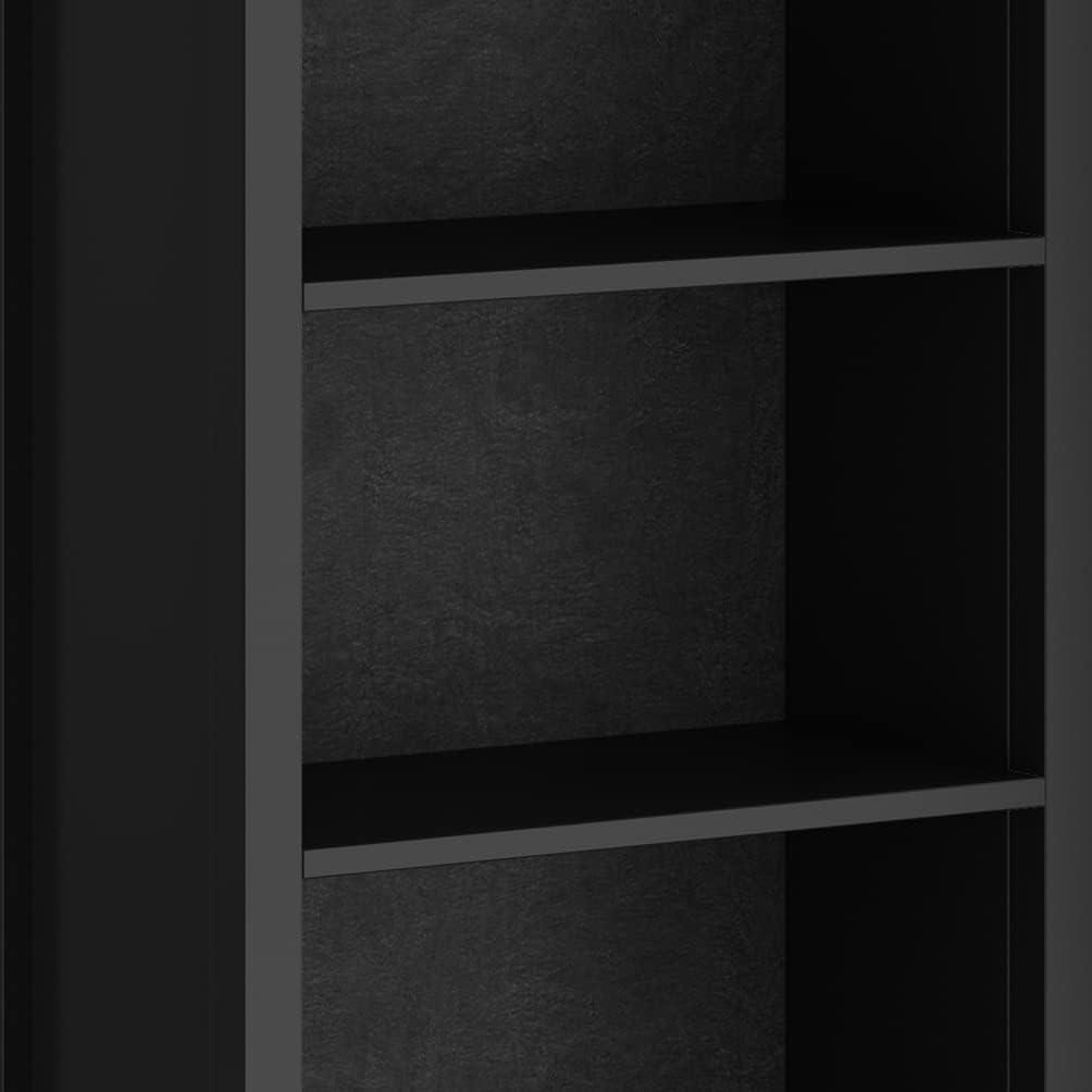 Artisan SOLID WOOD 72 inch x 26 inch Contemporary 5 Shelf Bookcase in Black