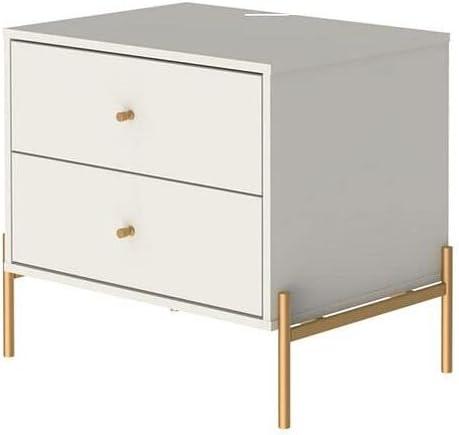Set of 2 Jasper Drawer Nightstands Off White - Manhattan Comfort