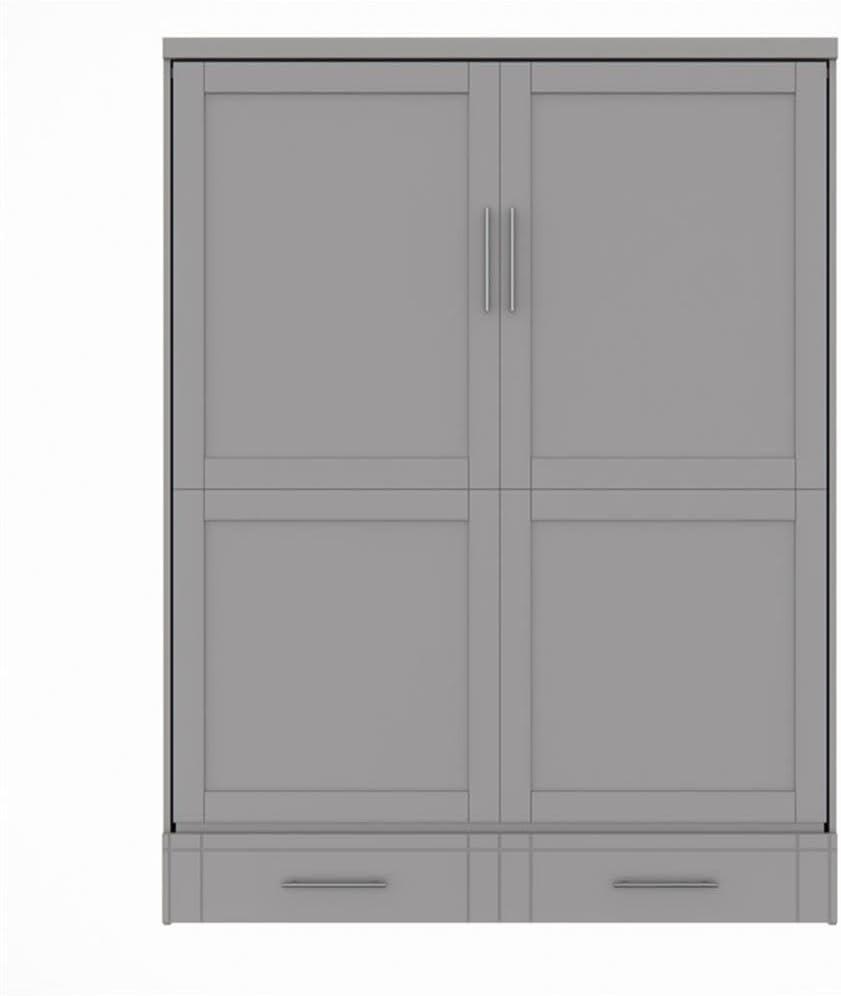 RoomAndLoft Modern Solid Wood Queen Murphy Wall Bed Gray