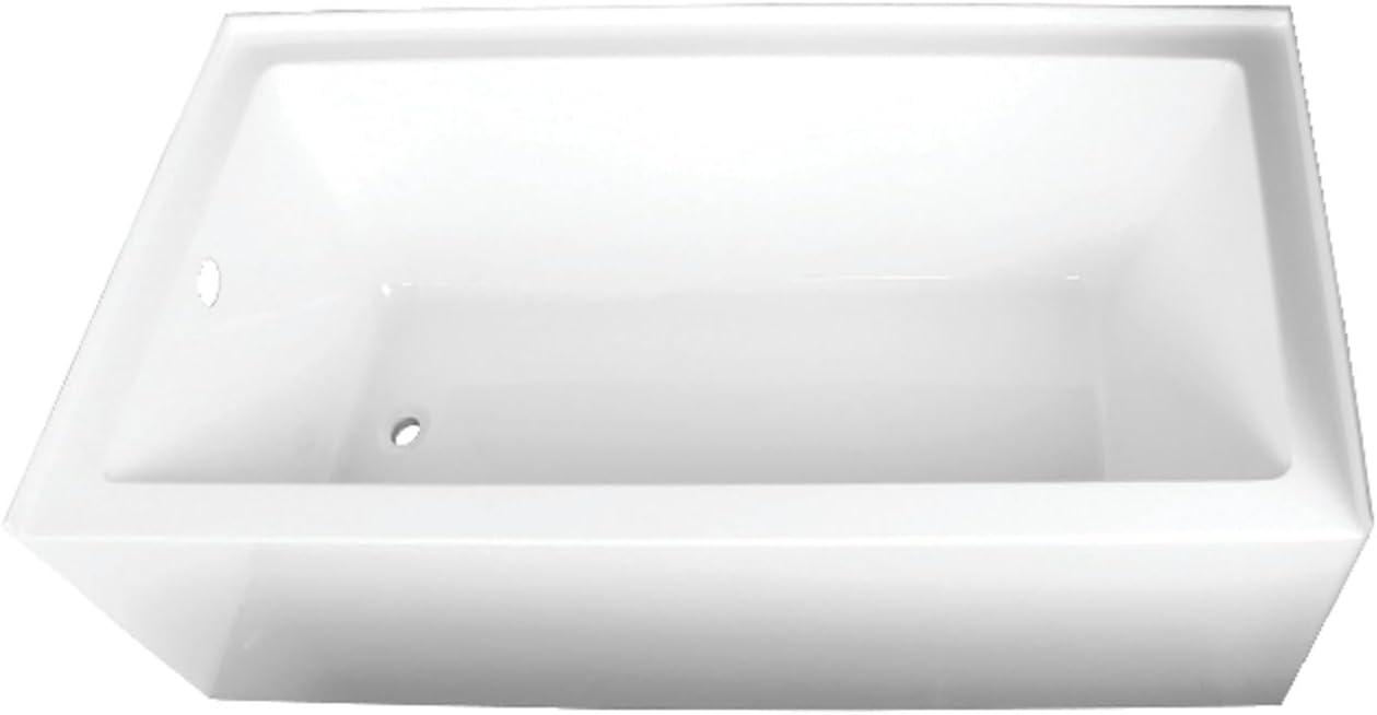 Kingston Brass Aqua Eden 66-Inch Acrylic Rectangular 3-Wall Alcove Tub