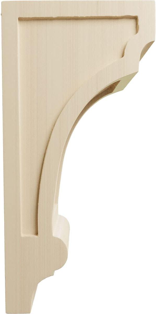 14" Unfinished Rubberwood Recessed Corbel