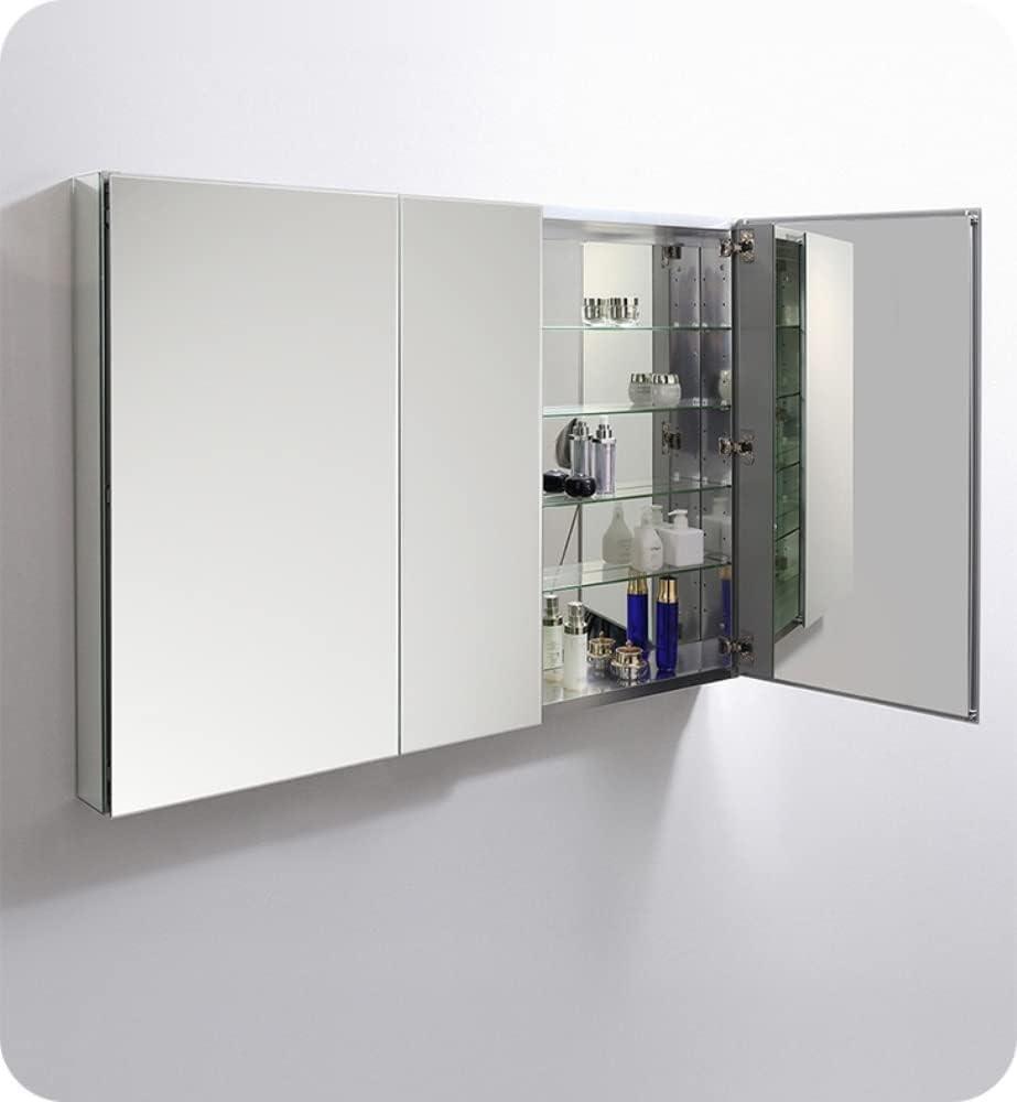 Senza Recessed/Surface Mount Rectangular Frameless Bathroom Medicine Cabinet