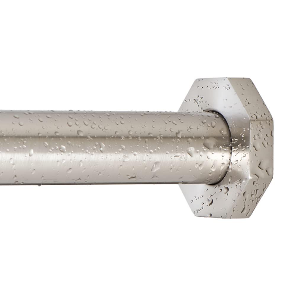 Ivilon Tension Curtain Rod - Spring Tension Rod for Small Windows or Shower, 16 to 24 Inch. Black