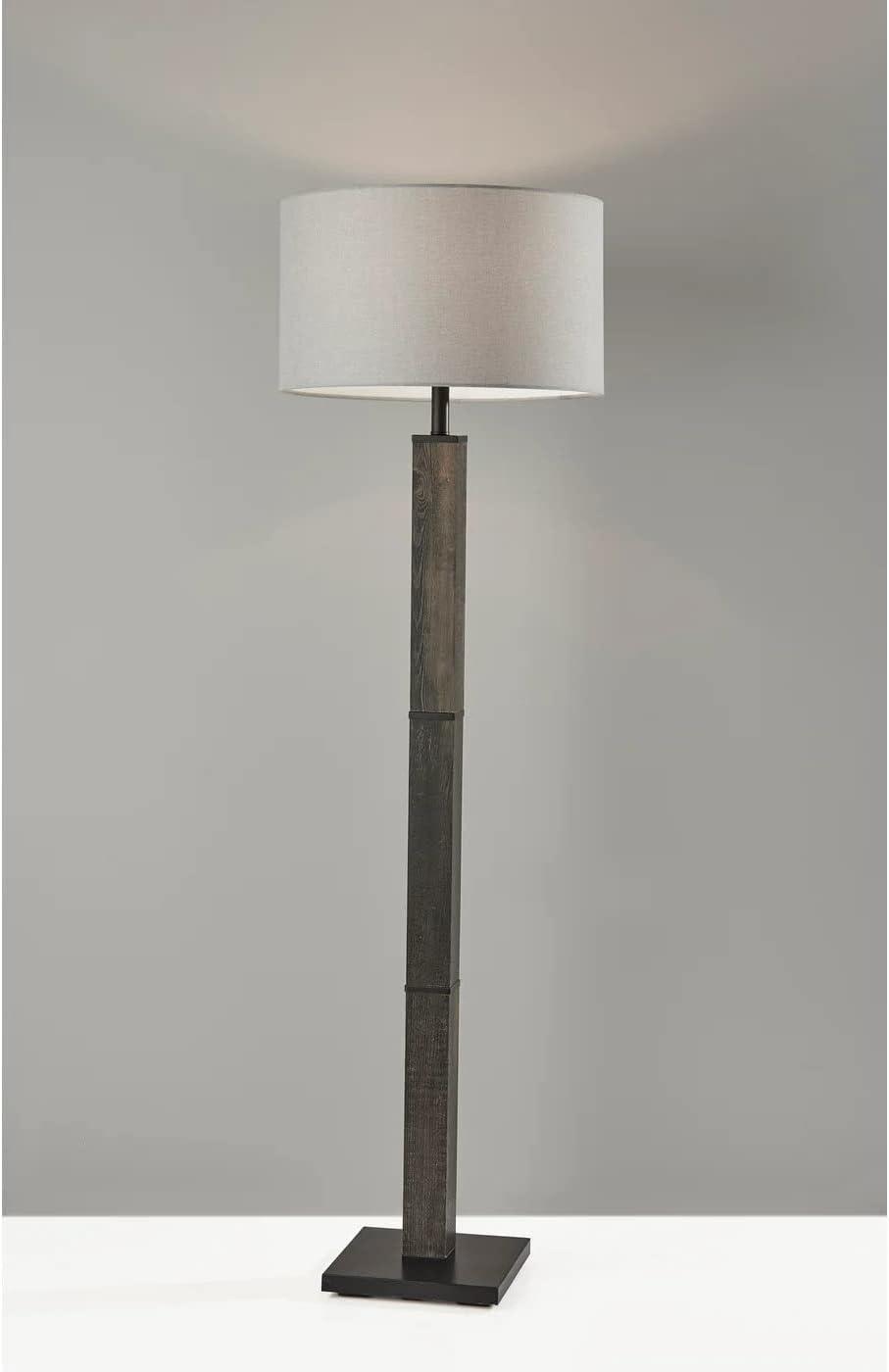 Black and Gray 61.5" Rustic Modern Floor Lamp