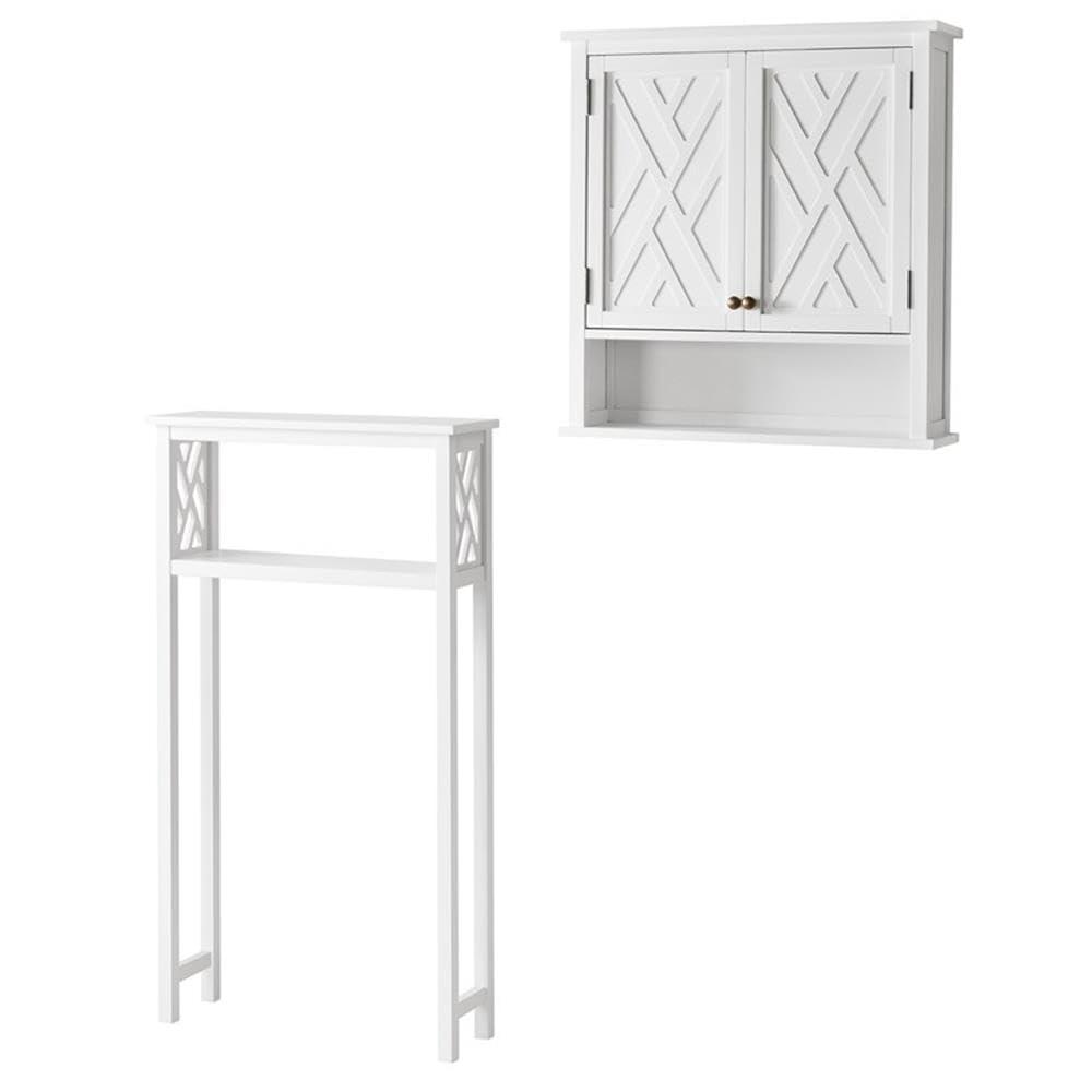 Alaterre Coventry Over Toilet Open Storage Shelf, Wall Mounted Bath Storage Cabinet with Two Doors and Open Shelf