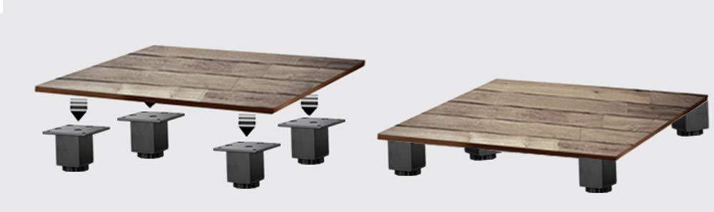 Furniture Cabinet Metal feet Adjustable Stainless Steel Kitchen feet Square Black 3.1x2.7inch, with 16 Screws, (4 pcs)